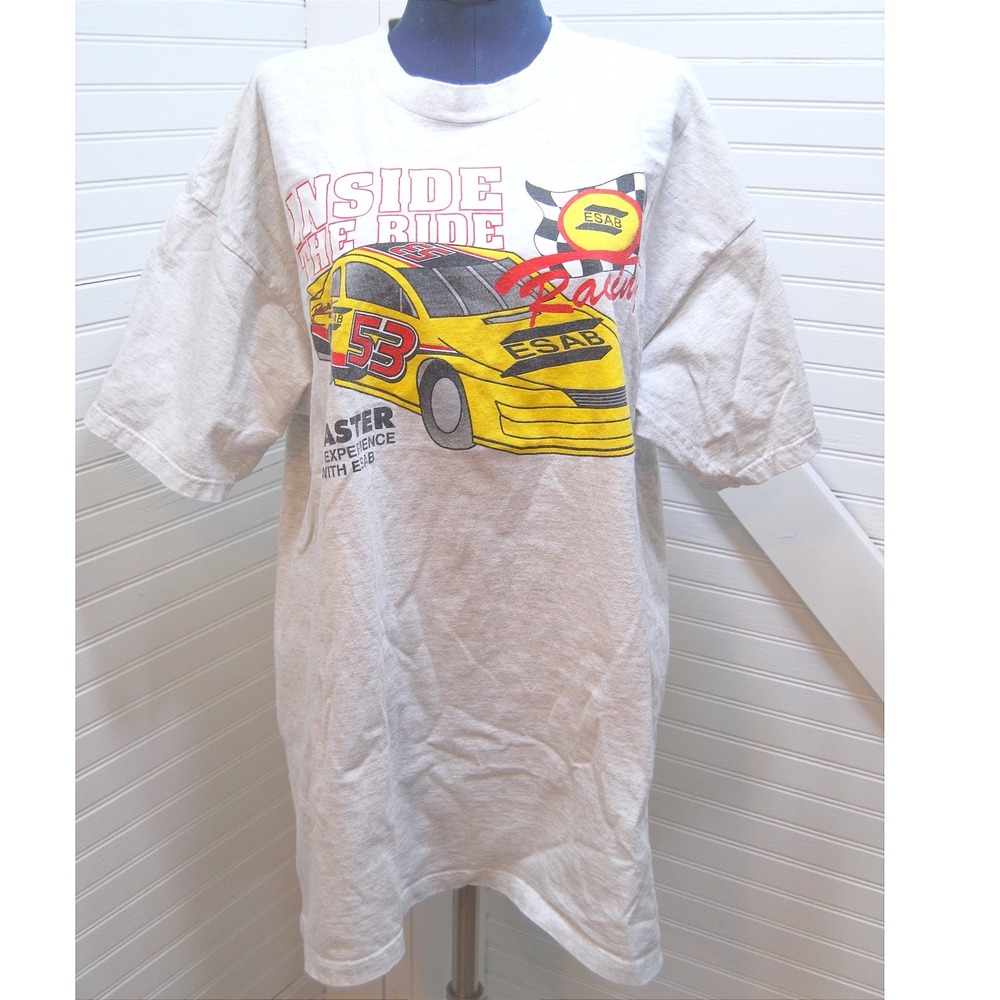 Vintage Richard Petty Racing t-shirt Men's XL "Inside the Ride ESAB Racing"‎ 90s